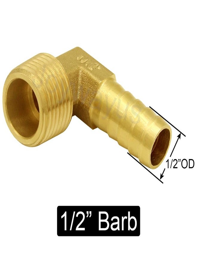 Joywayus Brass 1/2" NPT Female x 3/4" GHT Male Water Tank Connector + 1/2" Barb x 1/2" NPT Male Hose Pipe Elbow Connector - Image 3