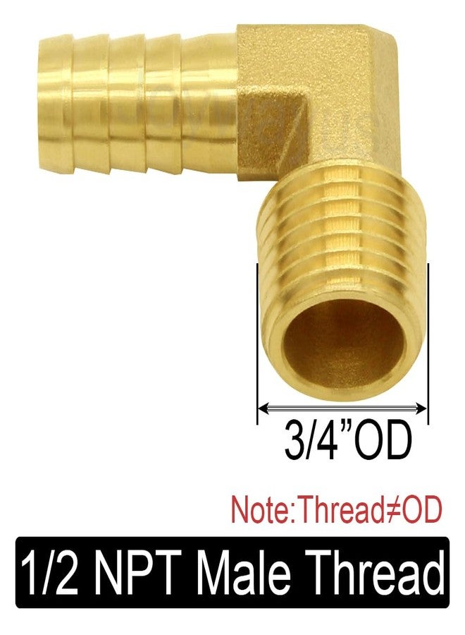 Joywayus Brass 1/2" NPT Female x 3/4" GHT Male Water Tank Connector + 1/2" Barb x 1/2" NPT Male Hose Pipe Elbow Connector - Image 2