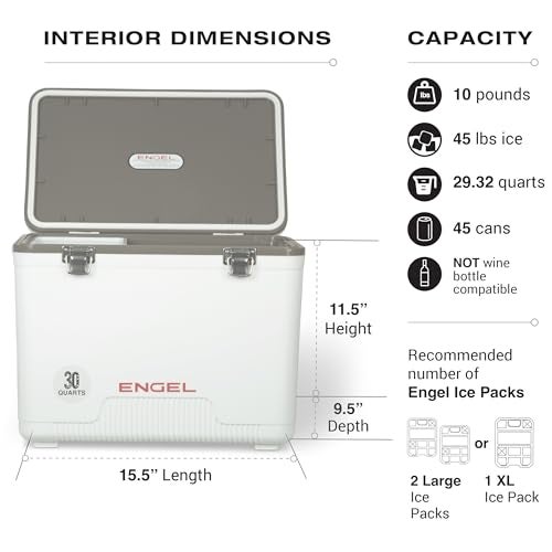 Engel UC30 30qt Leak-Proof, Air Tight, Drybox Cooler and Hard Shell Lunchbox for Men and Women in White - Image 3