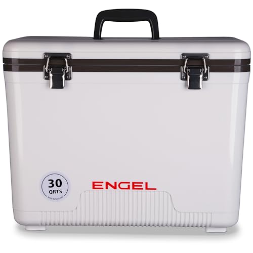 Engel UC30 30qt Leak-Proof, Air Tight, Drybox Cooler and Hard Shell Lunchbox for Men and Women in White - Image 1