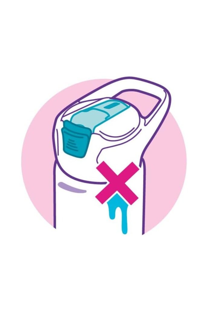 Maped Picnik Barbie Stainless Steel Drinking Bottle, 430 ml, Automatic Straw System, with Locking Button, Carry Handle - Image 4