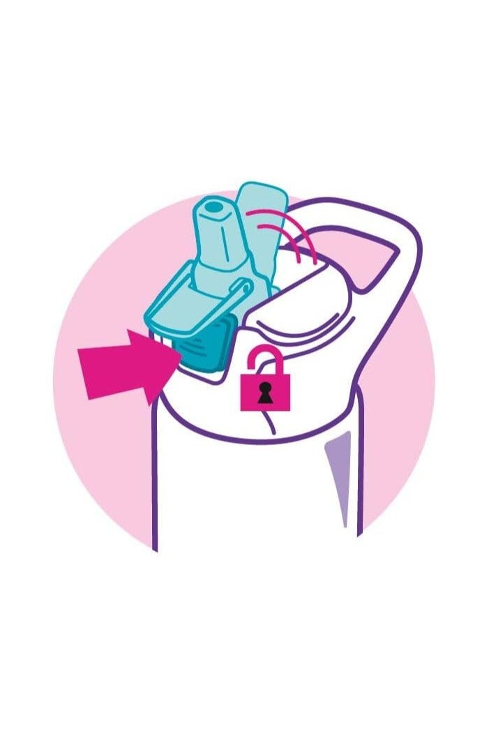 Maped Picnik Barbie Stainless Steel Drinking Bottle, 430 ml, Automatic Straw System, with Locking Button, Carry Handle - Image 3