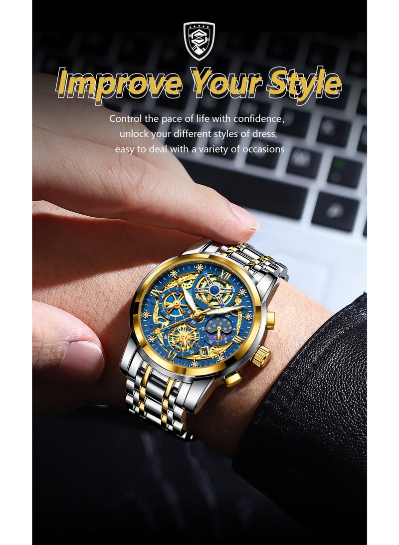 POEDAGAR ساعة رجال ساعة أعمال عصرية - Image 4