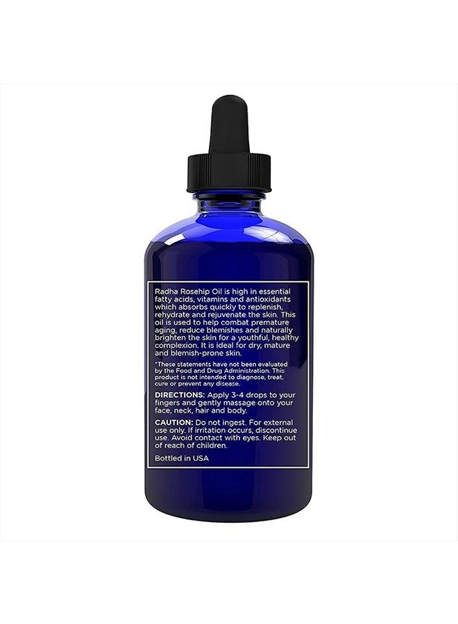 Radha beauty USDA Certified Organic Rosehip Seed Oil, 100% Pure Cold Pressed - Great Carrier Oil for Moisturizing Face, Hair, Skin, & Nails - 4 fl oz  - Image 2