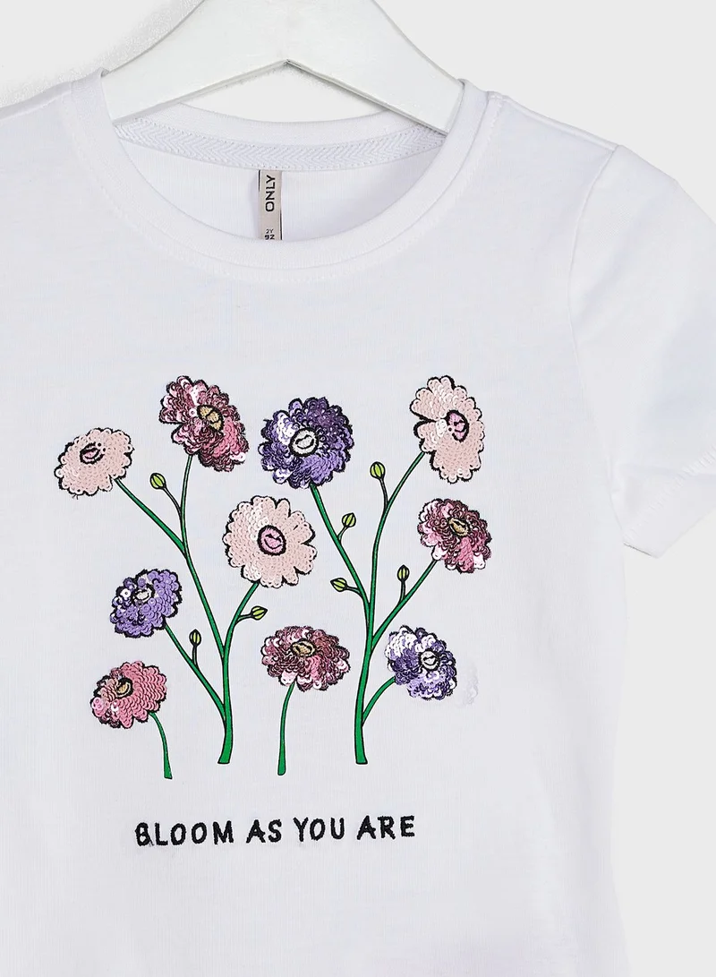 ONLY Kids Flower Print T-Shirt