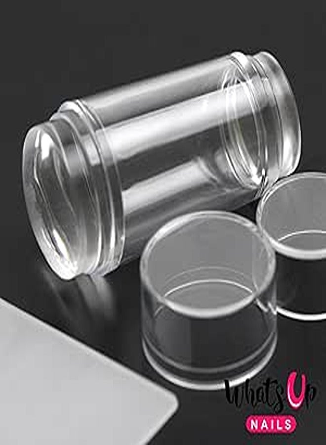 Whats Up Nails - Medium Double Sided Clear Stamper & Sc for Stamped Nail Art Design