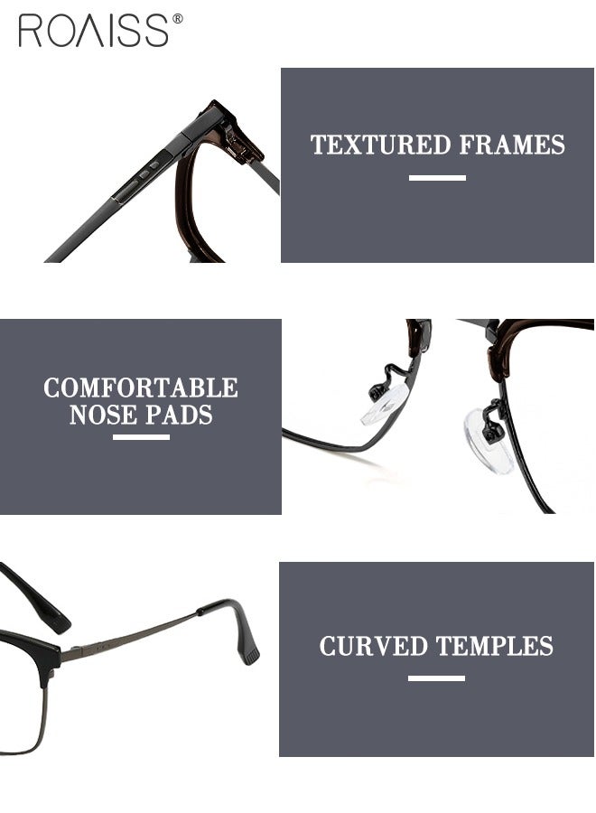 roaiss Men's Blue Light Blocking Sunglasses Anti UV and Glare Blue Light Filter Computer Glasses Rectangular Color Changing Anti Eyestrain Headache Eyewear  - Image 5