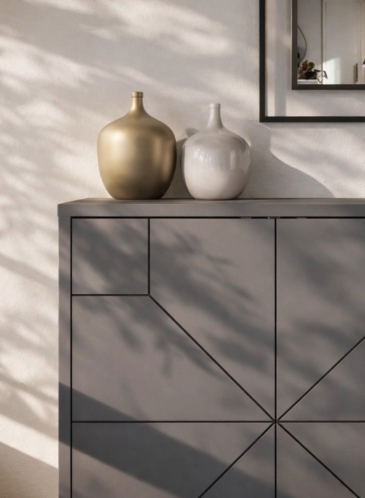 Mourah Home Dune Console - Modern Sideboard with 4 Doors - Storage Cabinet for Living Room, Lounge, Dining Room, Kitchen, Hallway - 35x77.4x123 CM (Dark Grey) - Image 3