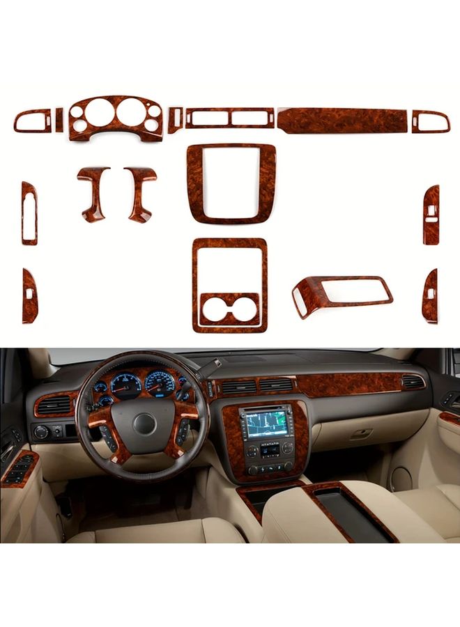 2PCS Car Center Console Armrest Panel Sticker For 2007 2014 Chevrolet GMC Trucks - Image 1