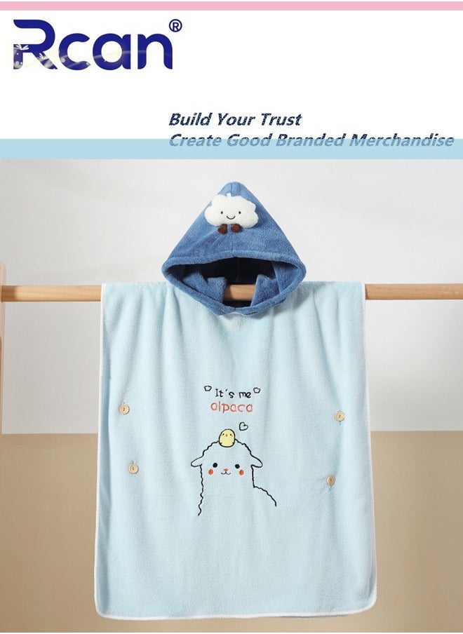 Rcan Hooded Towel for 1 to 6 Years Unisex Large Soft Super Absorbent Kids Bathrobe Beach Bath Poncho Soft Cotton Animal Bath Towel 27.6"X55.1"  - Image 1