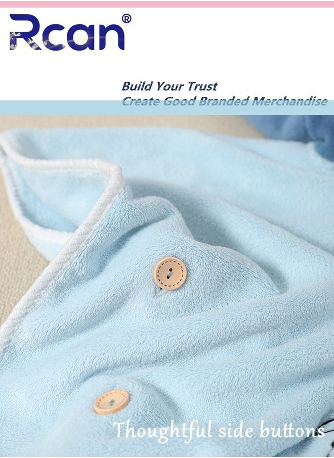 Rcan Hooded Towel for 1 to 6 Years Unisex Large Soft Super Absorbent Kids Bathrobe Beach Bath Poncho Soft Cotton Animal Bath Towel 27.6"X55.1"  - Image 2