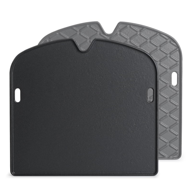 Onlyfire Cast Iron Griddle for Weber Traveler Portable Gas Grill Double Sided Reversible Cast Iron Cooking Griddle Grill Griddle Replacement Part for Weber 9010001 Traveler Portable Gas Grill