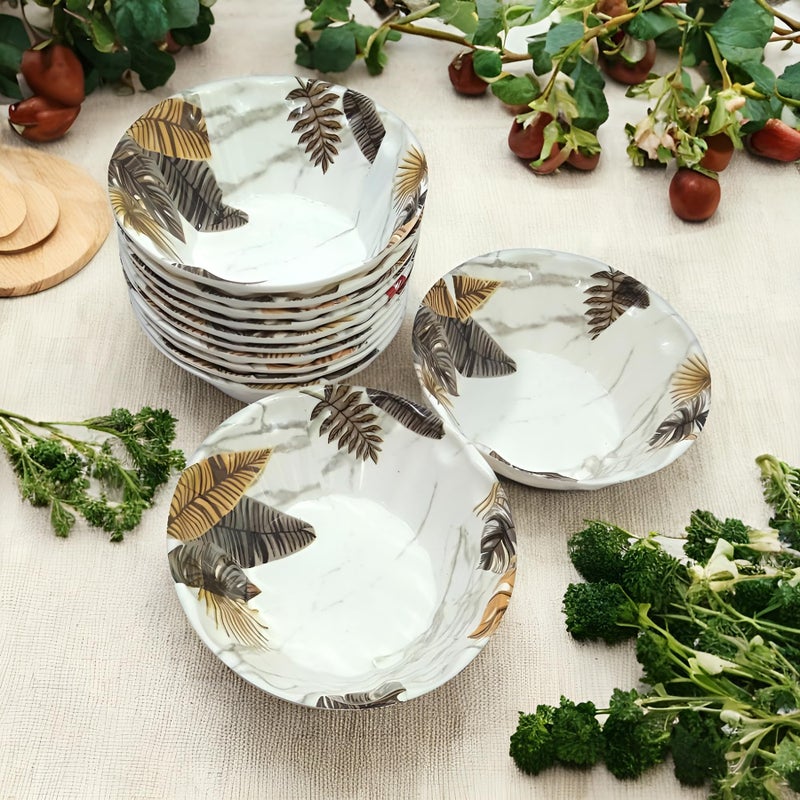 BHOJANWARE Melamine Vegetable Bowl Pack of 12 Perfect for Individual Serving, Lightweight Bowl Set for Small Parties. - Image 1