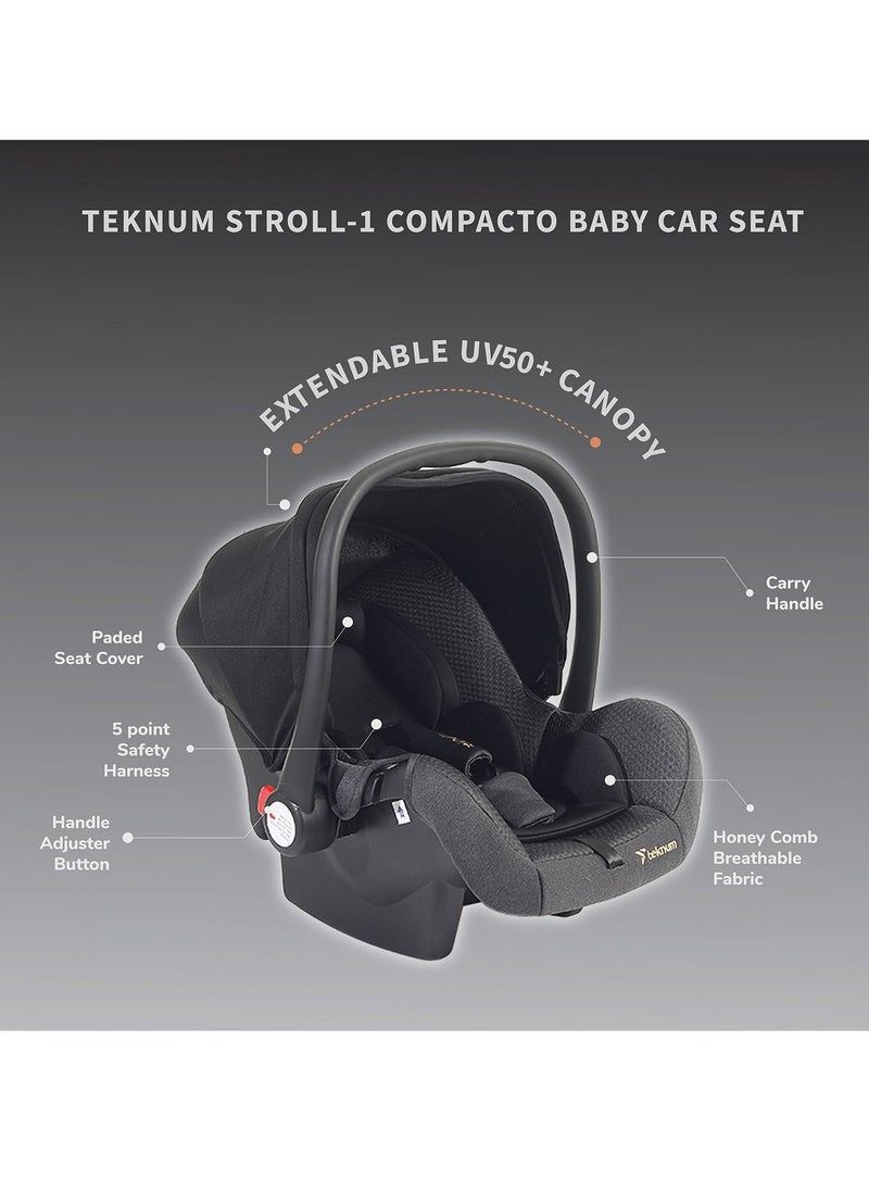 TEKNUM Teknum STROLL-1 Travel System w/ Reversible Stroller and Baby Car Seat - Black  - Image 4