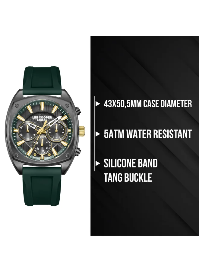 Lee Cooper grey Men's Silicone Multi Function Watch LC08237.065 - 43x50,5 mm for Men | Best Price UAE