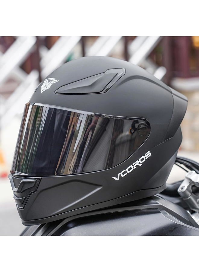 VCOROS Full Face Motorcycle Helmet for Unisex-Adults DOT Approved WS-609 Motorbike Street Bike Racing Helmets with Visor(Matte Black-B, Large) - Image 5