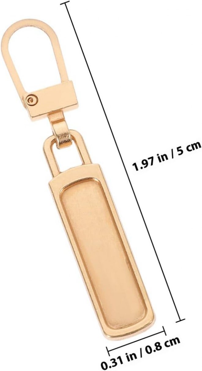 HOMOBABE 10Pcs Detachable Metal Zipper Pulls Replacement Sliders for Jackets Boots Purses Gold Long Strip for Sewing Repair Craft Use - Image 2