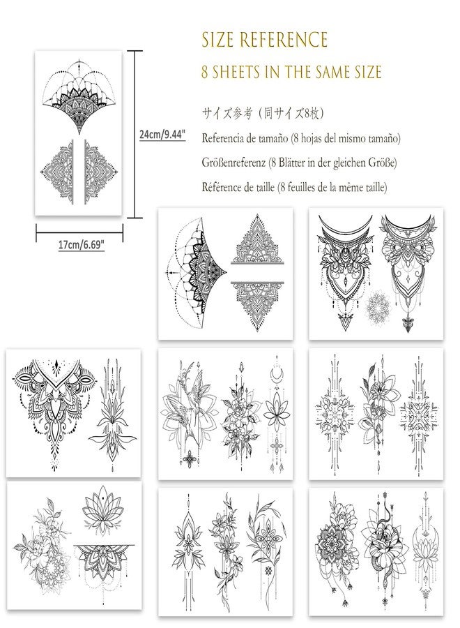 Roarhowl Metallic sparkle temporary tattoos, gold, silver, suitable for all skin tones (silvery 4) - Image 2