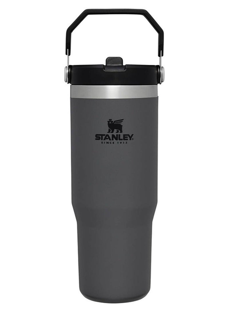 Stanley كوب ستانلي 30 أونصة من الفولاذ المقاوم للصدأ - زجاجة ماء معزولة بالفراغ للاستخدام في المنزل أو المكتب أو السيارة، كوب قابل لإعادة الاستخدام مع شفاطة، مقاوم للتسرب، يحافظ على البرودة لمدة 12 ساعة أو الثلج لمدة يومين، 30 أونصة - Image 1