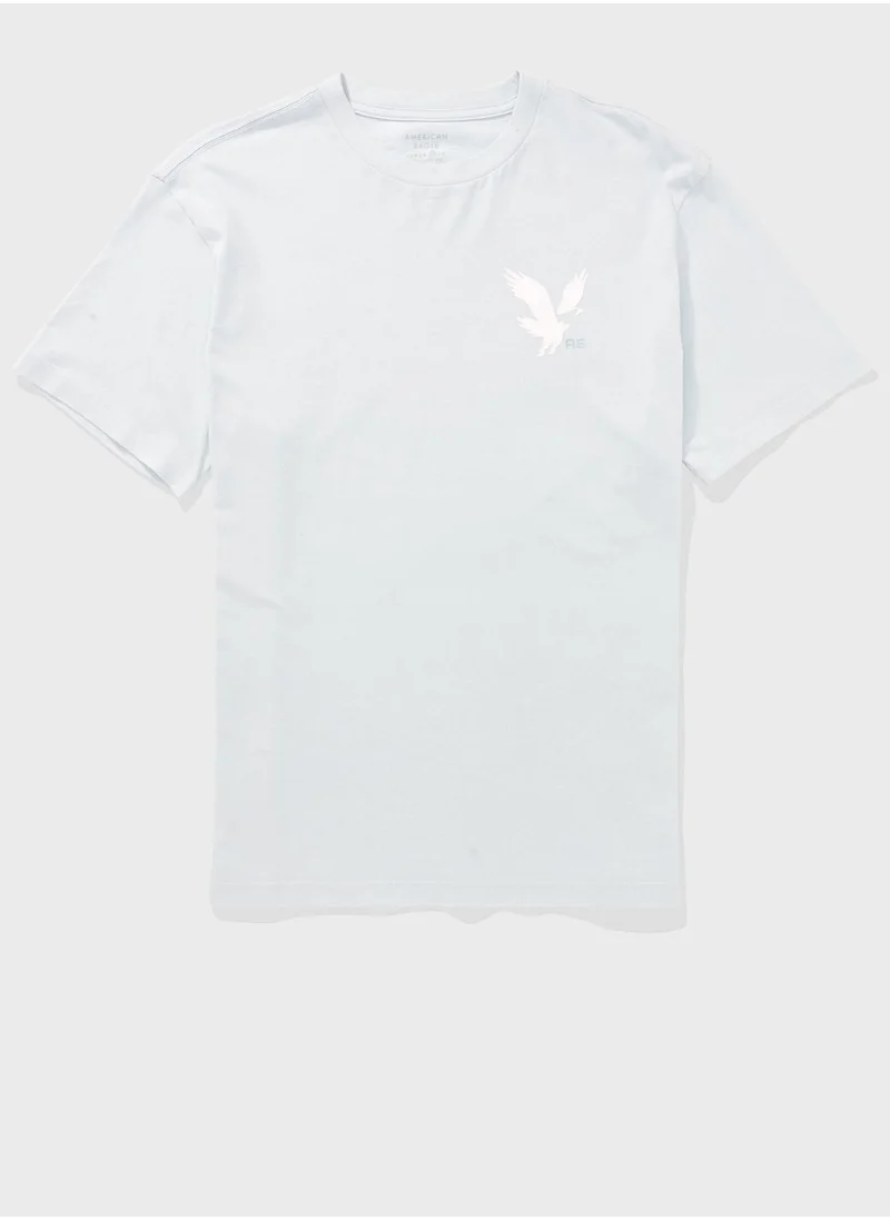 American Eagle Logo Detail Crew Neck T-Shirt