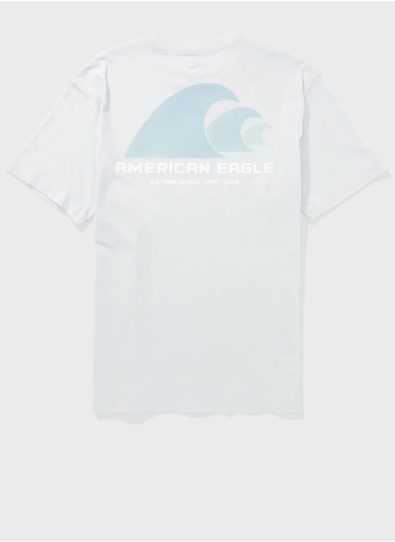 American Eagle Logo Detail Crew Neck T-Shirt