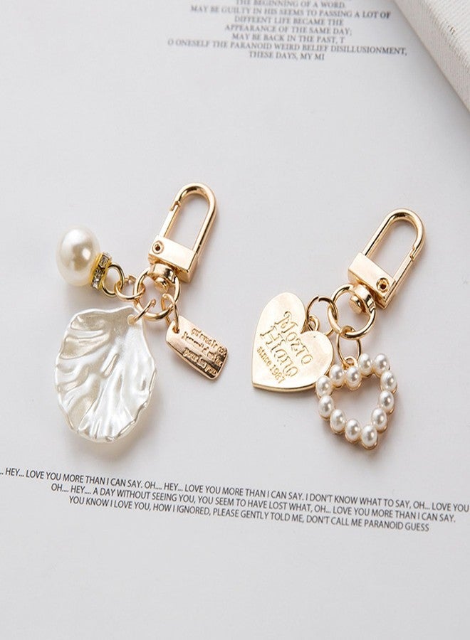 Pmeixcy 4Pcs Pearl Shell Keychain Set, Cute Ocean Beach Bag Charm - Durable Alloy Purse Charm for Handbags, Mobile Phone Decor, Ideal Gift for Women Girls Beach Lovers - Image 3