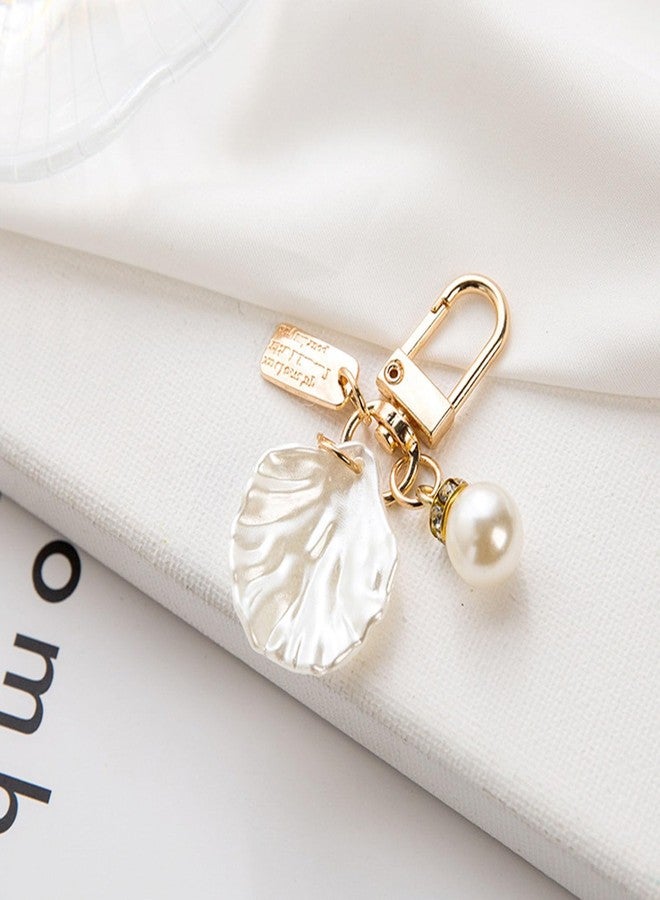 Pmeixcy 4Pcs Pearl Shell Keychain Set, Cute Ocean Beach Bag Charm - Durable Alloy Purse Charm for Handbags, Mobile Phone Decor, Ideal Gift for Women Girls Beach Lovers - Image 4