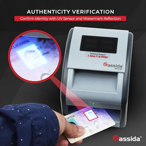 Cassida Omni-ID 2-in-1 Currency Counterfeit Detector with UV Identification Verification Lights – Bill Checker with Infrared, Magnetic and Ultraviolet Sensors - Pass/Fail Display (Pass/Fail + UV) - Image 3