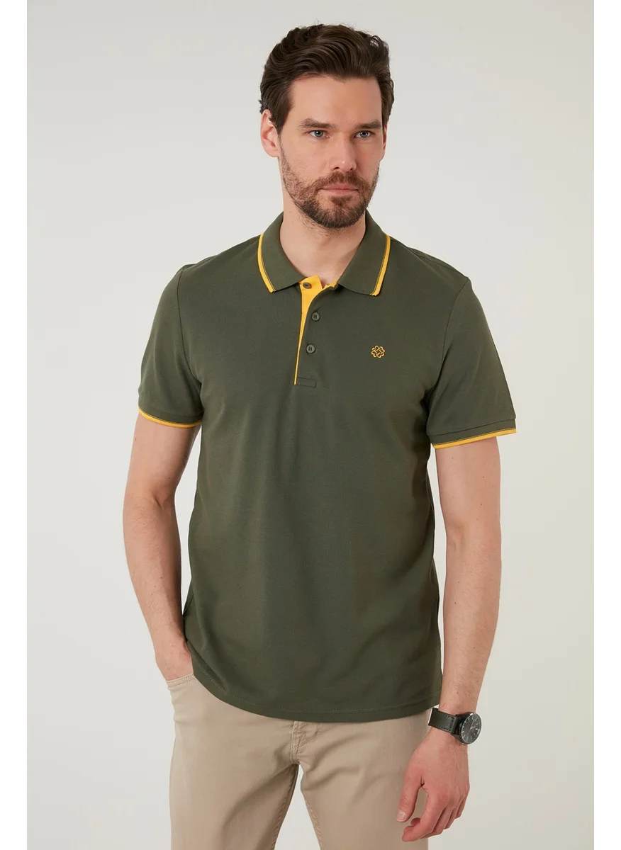 Buratti Cotton Slim Fit Stripe Detail Buttoned Polo Collar 5-Pack T Shirt Men's T Shirt 5902118S5
