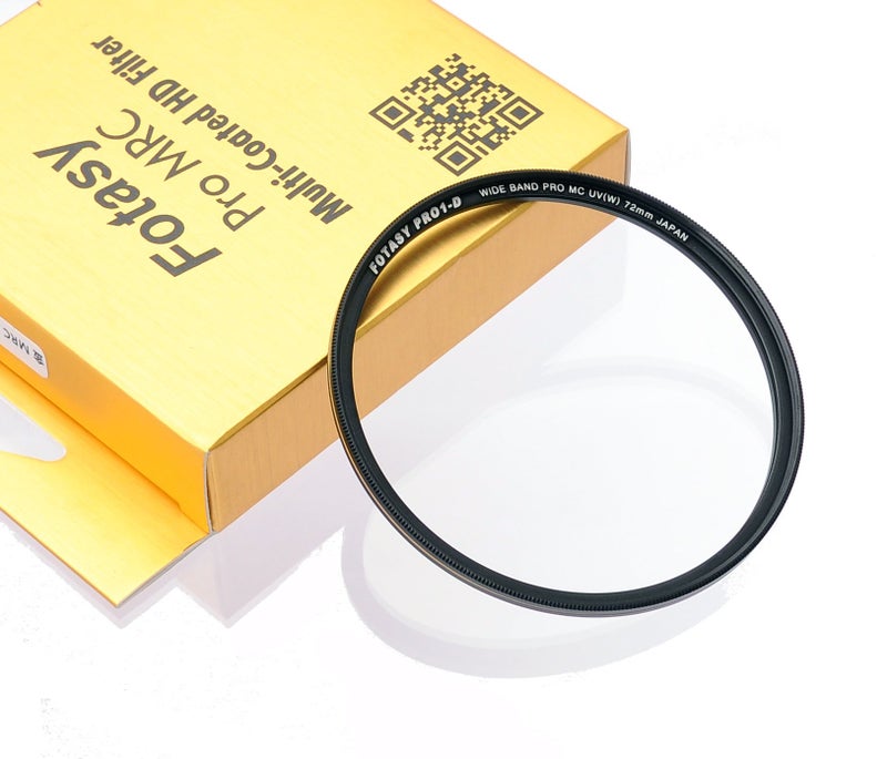 Fotasy 72mm Ultra Slim UV Protection Lens Filter, Nano Coatings MRC Multi Resistant Coating Oil Water Scratch, 16 Layers Multicoated 72mm UV Filter - Image 1
