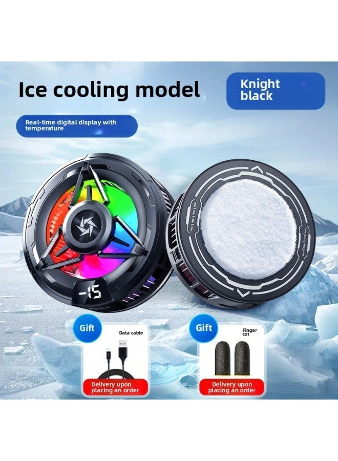 Mobile Phone Radiator Magnetic Suction Semiconductor Refrigeration Cooling Suitable For huawei Apple Live E-sports Radiator-Color:Black Sl-59 Digital Display [ice Style] + Finger Cot  - Image 1