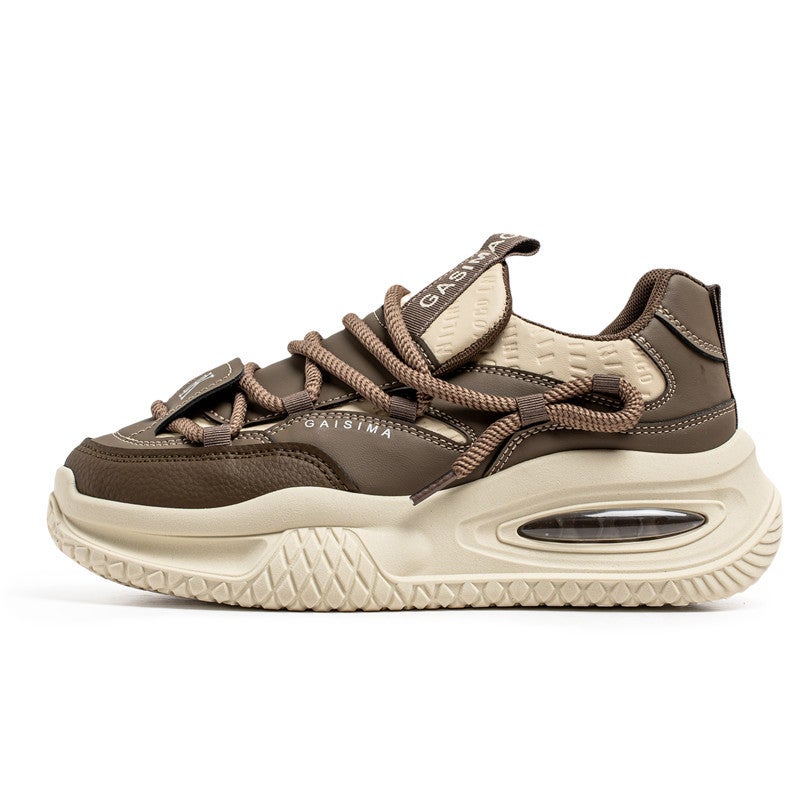 Spring New Mens Low-top Thick Sole Height-increasing Torre Shoes Student Leather plus size sneaker plus size Live Mens Shoes Jl 2326m gray