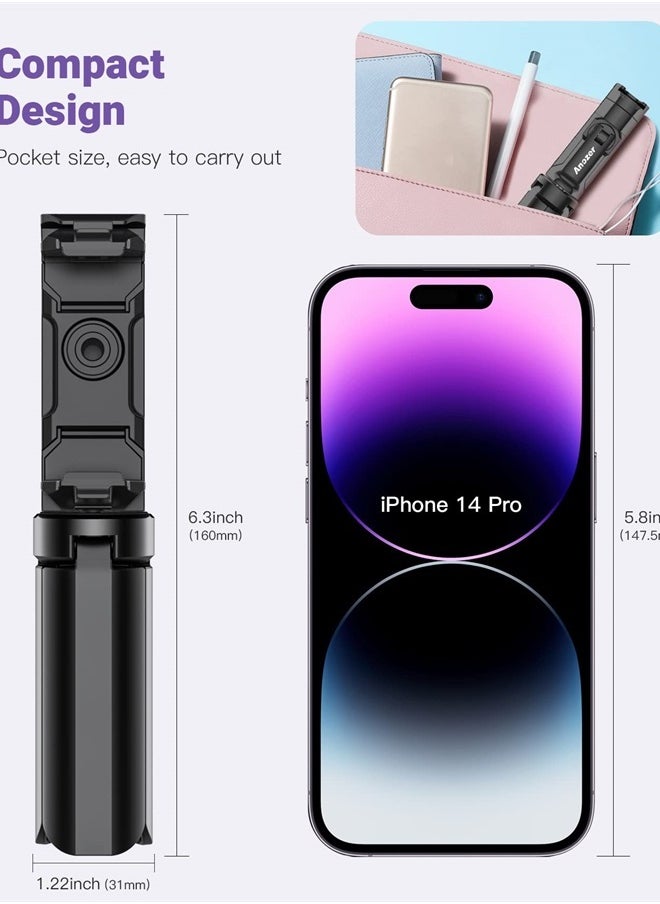 Anozer - Mini Tripod, Anozer Small Tripod with Universal Phone Holder & Cold Shoe, Lightweight Phone Tripod Stand Compatible with iPhone 14 Pro Max/14 Pro, Travel Tripod for Camera/GoPro/Webcam/Mini Projector - Image 1