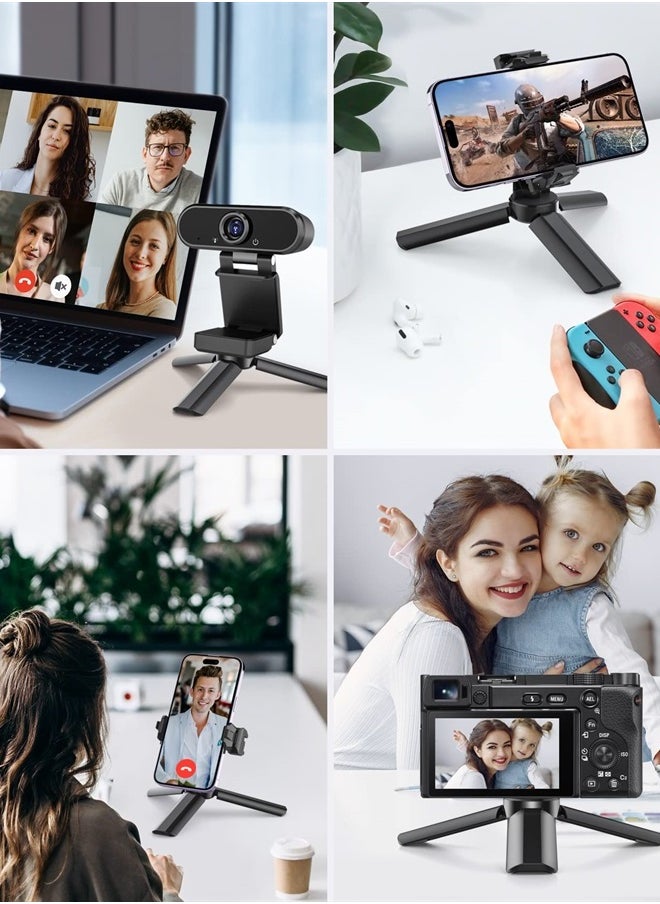 Anozer - Mini Tripod, Anozer Small Tripod with Universal Phone Holder & Cold Shoe, Lightweight Phone Tripod Stand Compatible with iPhone 14 Pro Max/14 Pro, Travel Tripod for Camera/GoPro/Webcam/Mini Projector - Image 1