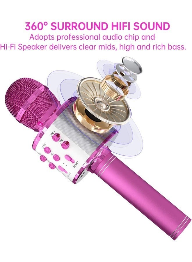 2-Pack Wireless Bluetooth Karaoke Microphones - Portable Handheld Mic with Speaker for All Ages (Purple) - Image 3