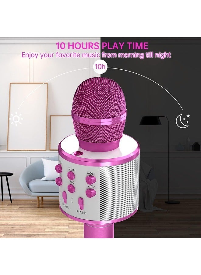 2-Pack Wireless Bluetooth Karaoke Microphones - Portable Handheld Mic with Speaker for All Ages (Purple) - Image 4