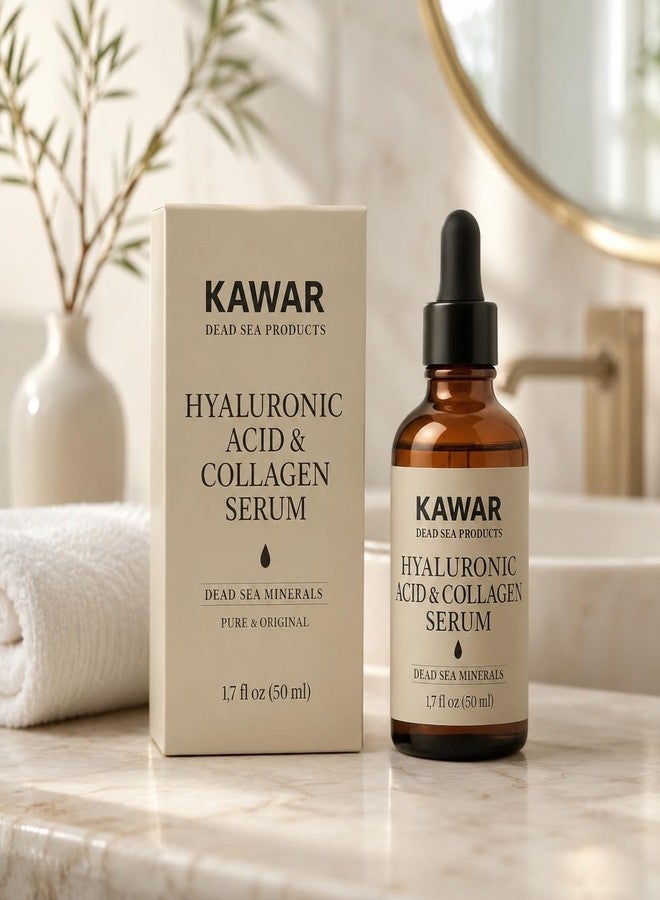 KAWAR Premium Dead Sea Hyaluronic Acid & Collagen Face Serum, 50 ml, Bottle - Image 3