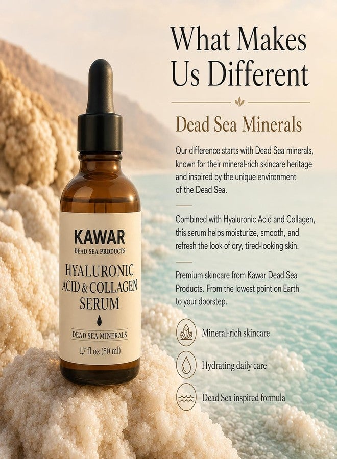 KAWAR Premium Dead Sea Hyaluronic Acid & Collagen Face Serum, 50 ml, Bottle - Image 4