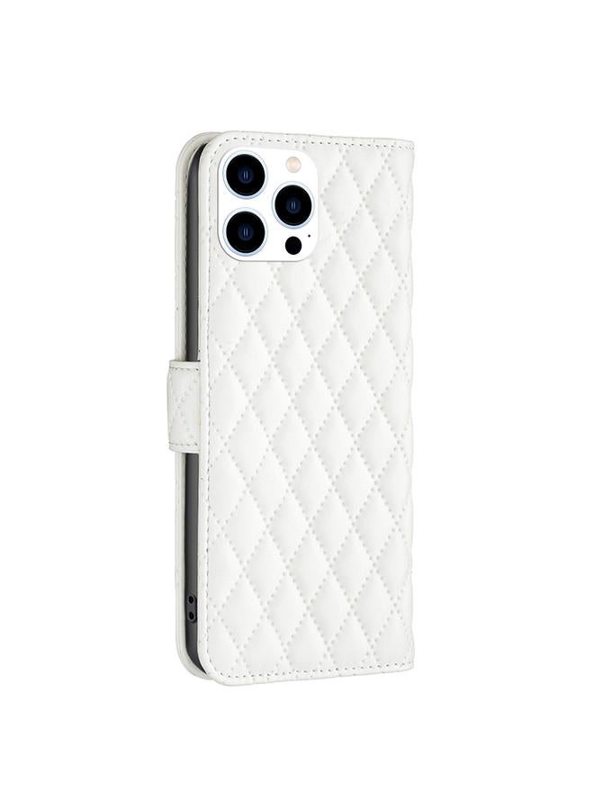 اس-توب جراب هاتف جلدي شبكي من الألماس لهاتف iPhone 14 Pro - Image 3