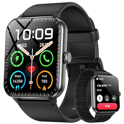 Blackview 2025 Smart Watch (Answer/Make Calls), Fitness Watch for Men and Women with Heart Rate/SpO2/Sleep Monitor/2 Straps, 100+ Sports Modes, IP68 Waterproof Activity Tracker for Android/iPhone - Image 1