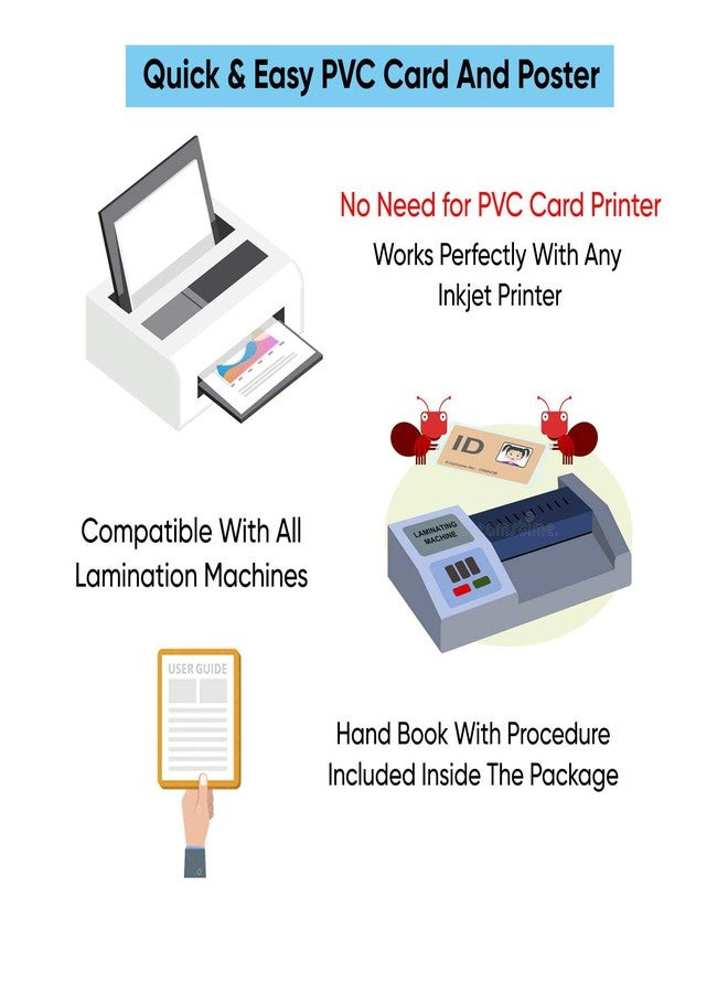 BIGFALCON Premium PVC Lamination Dragon Sheet Set of 15 Cores and 30 Overlays A4 Size 800 Micron for PVC Aadhar, Photos, ID Card - Image 4