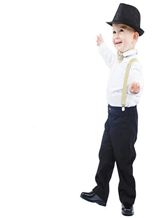 CLOTHERA Black Suspender and Bow Tie Set with Beige Jute Hat for Kids 6yrs to 12yrs - Image 5