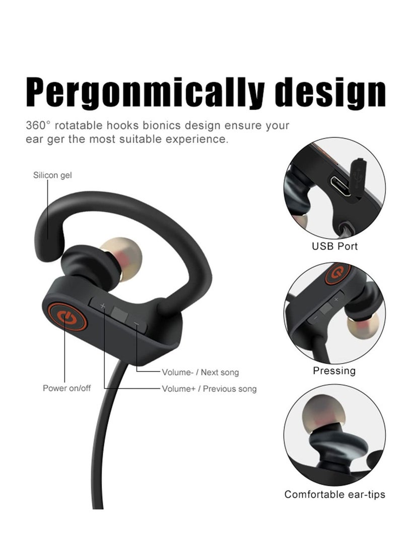 Bluetooth Wireless Headphones,  in Ear Bluetooth Headphones, Sports Earbuds for Gym Running 8 Hours Playtime Noise Cancelling Headsets