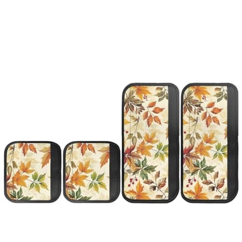 Dreaweet Fall Leaf Print Refrigerator Handle Covers Set of 4 Kitchen Appliance Handle Covers NonSlip Washable Fall Kitchen Decor Fridge Door Handle Protector Keep Off FingerprintsFood Stains - Image 3