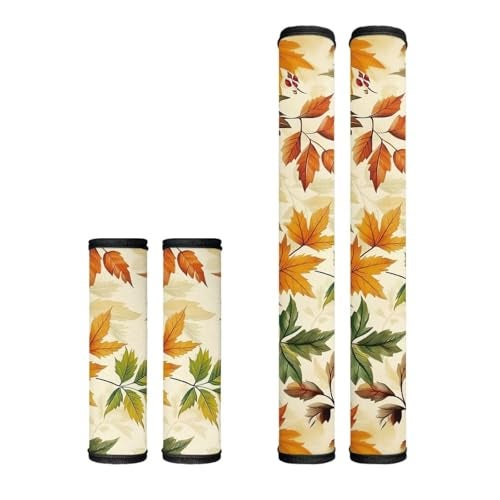Dreaweet Fall Leaf Print Refrigerator Handle Covers Set of 4 Kitchen Appliance Handle Covers NonSlip Washable Fall Kitchen Decor Fridge Door Handle Protector Keep Off FingerprintsFood Stains - Image 1