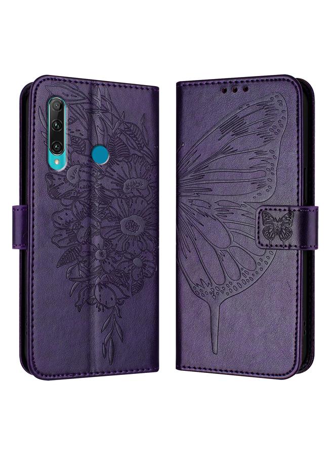 Green Tiger Case For Huawei Enjoy 9s/P Smart/P Smart+ 2019 Embossed Butterfly Leather Phone Case - Image 1