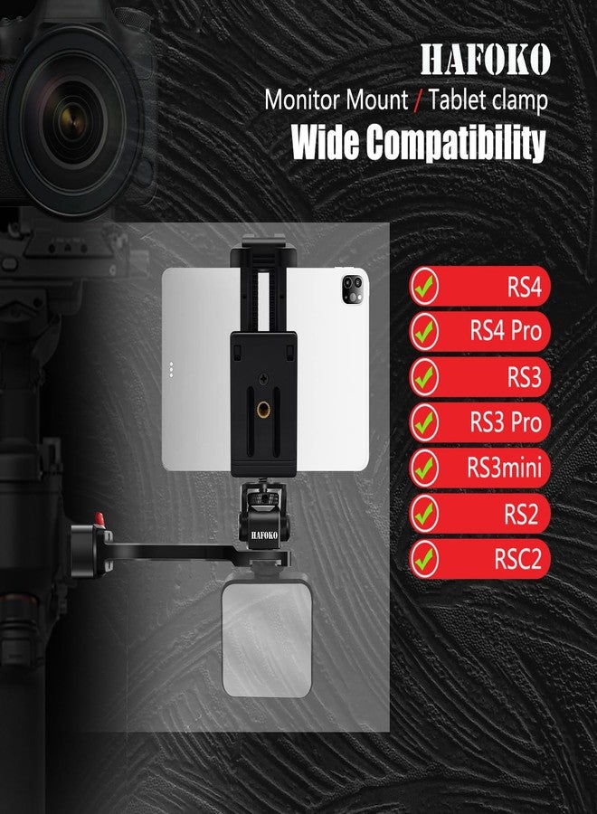 HAFOKO RS4 Phone Holder RS3 Monitor Mount Extension Handle w Tablet Mount Big Phone Adapter for Mic Light Compatible for DJI RS4/RS4 PRO/Ronin S3/RS3 PRO/RS3 Mini/Ronin RS2/RSC2 Gimbal Stabilizer - Image 2