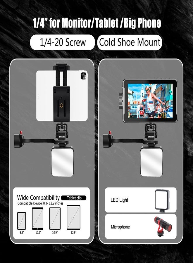HAFOKO RS4 Phone Holder RS3 Monitor Mount Extension Handle w Tablet Mount Big Phone Adapter for Mic Light Compatible for DJI RS4/RS4 PRO/Ronin S3/RS3 PRO/RS3 Mini/Ronin RS2/RSC2 Gimbal Stabilizer - Image 3