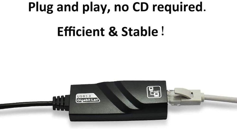 USB 3.0 to Ethernet RJ45 LAN Network Adapter 10/100/1000 Gigabit Computer Compatible with Windows 10/8.1/8/7/Vista, Mac OS, Linux, Chrome OS & More - Image 2