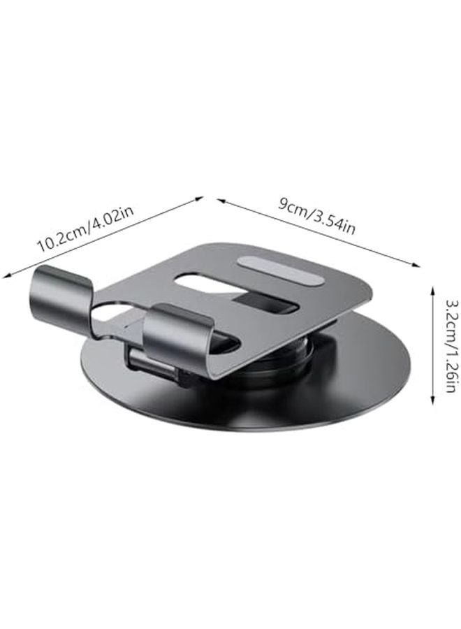 Gray Rotating Phone Stand Adjustable Height Angle Foldable Holder for Desk Video Calls Streaming Watching - Image 3